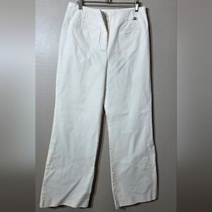 Anthropologie Cream Straight Leg Jeans